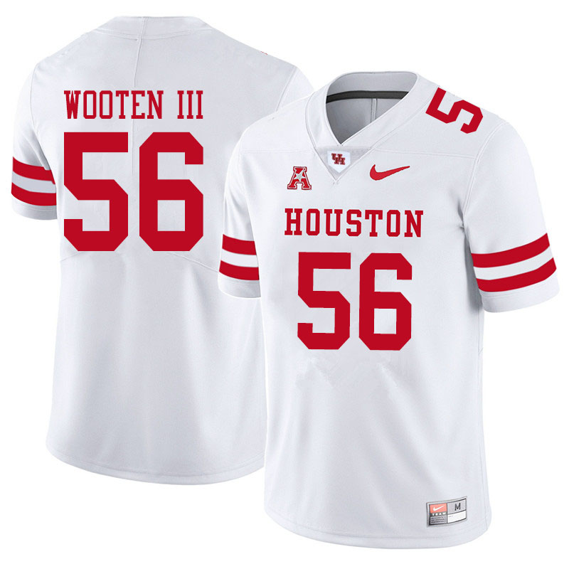 Men #56 Dixie Wooten III Houston Cougars College Football Jerseys Sale-White